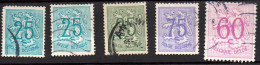 Belgique 1966 Chiffre Sur Lion Héraldique (oblitérés) COB 1368; 1368a;1368b;1369;1370PH - 1977-1985 Zahl Auf Löwe (Chiffre Sur Lion)