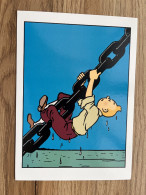 CARTE DOUBLE AVEC ENVELOPPE / TINTIN - LE TEMPLE DU SOLEIL - ETAT NEUF - Cómics