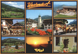 72094907 Westendorf Tirol Panorama Kirche Pferdesport Viehtrieb Schwimmbad Statu - Altri & Non Classificati