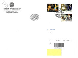 SAN MARINO - 2004 UNIONE LATINA (BOTTERO, JORGE AMADO, Tango) Su FDC Raccomandata Azienda Aut.Stato + 5 Franc. Retro - FDC