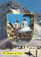 72094853 St Johann Tirol Dorfpartie Mit Kirche Skipiste St. Johann In Tirol - Sonstige & Ohne Zuordnung