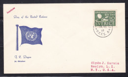 Sweden - 1951 United Nations Day Illustrated Cover - Lettres & Documents