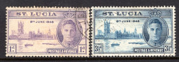 St Lucia 1946 Victory Set Used (SG 142-143) - Ste Lucie (...-1978)