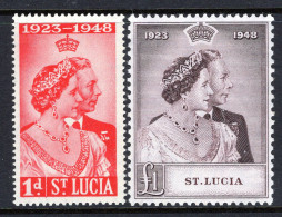 St Lucia 1948 Royal Silver Wedding Set MNH (SG 144-145) - St.Lucia (...-1978)