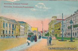 Warschau Warszawa Krakauer Vorstadt - Künstler AK (Krakowskie Przedmiescie) 1916 - Pologne