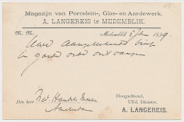 Firma Briefkaart Medemblik 1899 - Porcelein - Glas - Aardewerk - Unclassified