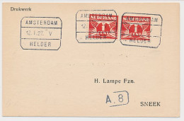 Treinblokstempel : Amsterdam - Helder V 1927 - Ohne Zuordnung