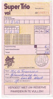 Bet Form Netherlands 1981 Horse Racing - Super Trio - Paardensport