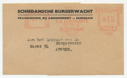 Roodfrankering Drukwerk Wikkel Schiedam - Arnhem 1939 - Ohne Zuordnung