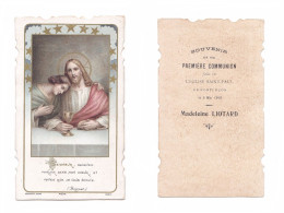 Montluçon, 1re Communion De Madeleine Liotard, 1918, église Saint-Paul, Cit. Bossuet, éd. Bouasse-Lebel N° 4034 - Devotion Images