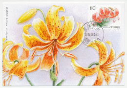 Maximum Card China 2003 Lily - Lilium Distichum - Otros & Sin Clasificación