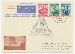 Postal Stationery Austria 1956 FFC / First Flight Card Austria - USA - Lady Liberty  - Flugzeuge