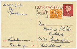 Briefkaart G. 317 / Bijfrankering Den Haag - Duitsland 1957 - Postal Stationery