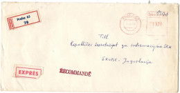 Czechoslovakia - R-letter EXPRES 1973,Franking Machines (EMA) Praha - Brieven En Documenten