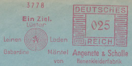 Meter Cover Deutsches Reich / Germany 1933 Target - Clothing Factory - Militaria