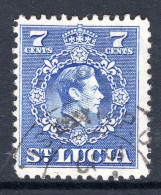 St Lucia 1949-50 KGVI Definitives - New Currency - 7c Ultramarine Used (SG 152) - Ste Lucie (...-1978)