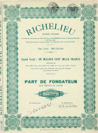 - Titre De 1927 - Richelieu - Société Anonyme - Toerisme