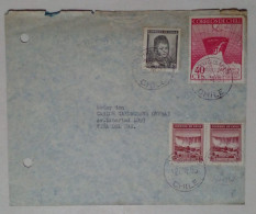 Chili - Enveloppe Circulée Avec Timbres Paysages (1953) - Chile