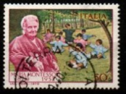 ITALIE    -     1970 .   Y&T  N° 1052  Oblitéré.   Maria MONTESSORI,  Pédagogue - 1961-70: Usados