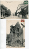 LOT 2 CPA Voyagé 1911 * BLANZAC Quartier Saint André Route De Mouthiers (petite Animation) & Eglise Saint Anthémy - Autres & Non Classés