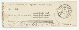 Naarden 1902 - Ontvangbewijs Aangetekende Zending - Non Classés