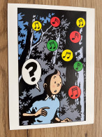 CARTE DOUBLE AVEC ENVELOPPE / TINTIN - LES BIJOUX DE LA CASTAFIORE - ETAT NEUF - Comics