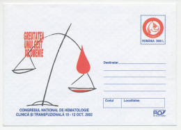 Postal Stationery Romania 2002 Hematology Congress - Blood - Other & Unclassified