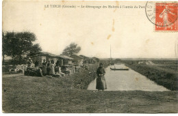 LE TEICH  - LE DETROQUAGE Des HUITRES à L' ENTREE Du PORT - CLICHE RARE - - Andere & Zonder Classificatie