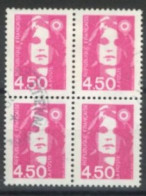 FRANCE - 1996, MARIANNE STAMP BLOCK OF 4, USED. - Gebruikt