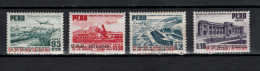 Peru 1951 UPU 75th Anniversary 4 Stamps With Overprint MNH - U.P.U.