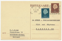 Briefkaart G. 319 / Bijfrankering Schiedam - Duitsland 1959 - Interi Postali