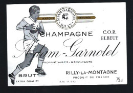 Etiquette Champagne Brut COR Elbeuf Rugby  Adam Garnotel Rilly La Montagne  Marne 51 Sport Rugby - Champan