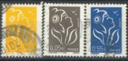 FRANCE - 2005, MARIANNE STAMPS SET OF 3, USED. - Oblitérés