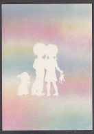 122757/ Couple D'enfants Avec Un Petit Chien, Silhouettes Au Pochoir, Ed Damil'Art Affection III - Children's Drawings