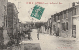 CPA-55-CONDE EN BARROIS-La Rue De La Gare-Animée - Andere & Zonder Classificatie