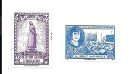 KB1642 - VIGNETTES  SOCIETE SAINT JEAN BAPTISTE - JEANNE LAICHE - MGR RICHER LAFLECHE - PAUL DE CHOMEDEY DE MAISONEUVE - Local, Strike, Seals & Cinderellas