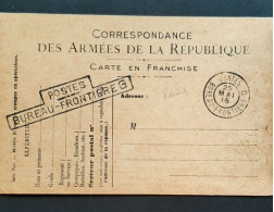 Correspondance Des Armées De La République Postes  Bureau Frontière G 8 Mai 1916 - 1. Weltkrieg 1914-1918