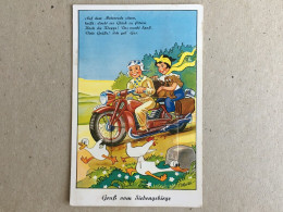 Kunstler - Siebengebirge - Man And Woman With Little Dog On The Motorcycle - Leporello With 10 Mini Cards Schonig Lubeck - Other & Unclassified