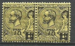 MONACO ANNEE 1924 N°71 1 PAIR NEUFS** MNH TB COTE 10,00€ - Unused Stamps