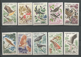 MONACO ANNEE 1962 LOT DE 10 TP N°581 à 590 NEUFS** MNH TB  COTE 18,50 € - Unused Stamps