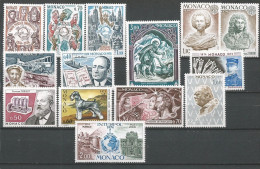 MONACO ANNEE 1974 LOT DE 14 TP N°953 A 966 NEUFS** MNH TB COTE 21,90 € - Unused Stamps