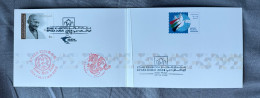 Mahatma Gandhi UAE Stamps With EPAEX DUBAI 2024 STAMP EXHIBITION Postmark Folder - Mahatma Gandhi