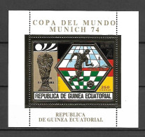 Equatorial Guinea 1974 Football World Cup GERMANY - Ovp CAMPEON - R.F. ALEMANIA GOLD MS #2 MNH - Equatoriaal Guinea