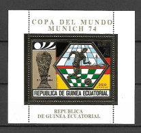 Equatorial Guinea 1974 Football World Cup GERMANY - Ovp CAMPEON - R.F. ALEMANIA GOLD MS #2 MNH - 1974 – West Germany