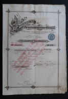 Portugal Action Banque Banco Commercial Do Porto 1894 Timbres Fiscaux Stock Certificate Oporto Bank With Revenue Stamps - Banque & Assurance