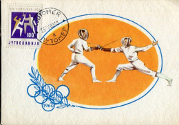 X0681 Jugoslavia, Maximum 1960 Olympiade Roma, Scherma, Fencing Escrime  Fechten - Esgrima