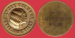 ** MEDAILLE  LYCEE  COLBERT  PETIT - QUEVILLY  1985 ** - Sonstige & Ohne Zuordnung