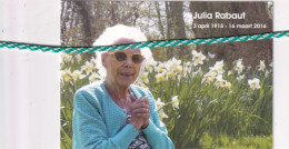 Julia Rabaut-Verplancke, Berrington (GB) 1915, Diksmuide 2016. Honderdjarige. Foto - Overlijden