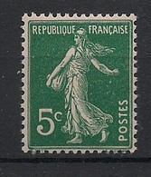 FRANCE - 1907 - N°YT. 137 - Semeuse 5c Vert - Neuf Luxe ** / MNH / Postfrisch - Nuevos