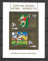 Equatorial Guinea 1974 Football World Cup GERMANY - Issue 1973 Ovp CAMPEONES GOLD MS #3 MNH - 1974 – Westdeutschland